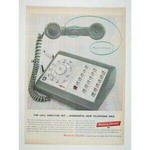 Vintage Western Electric Call Director Telephone Rotary Desk Phone Print AD 1959